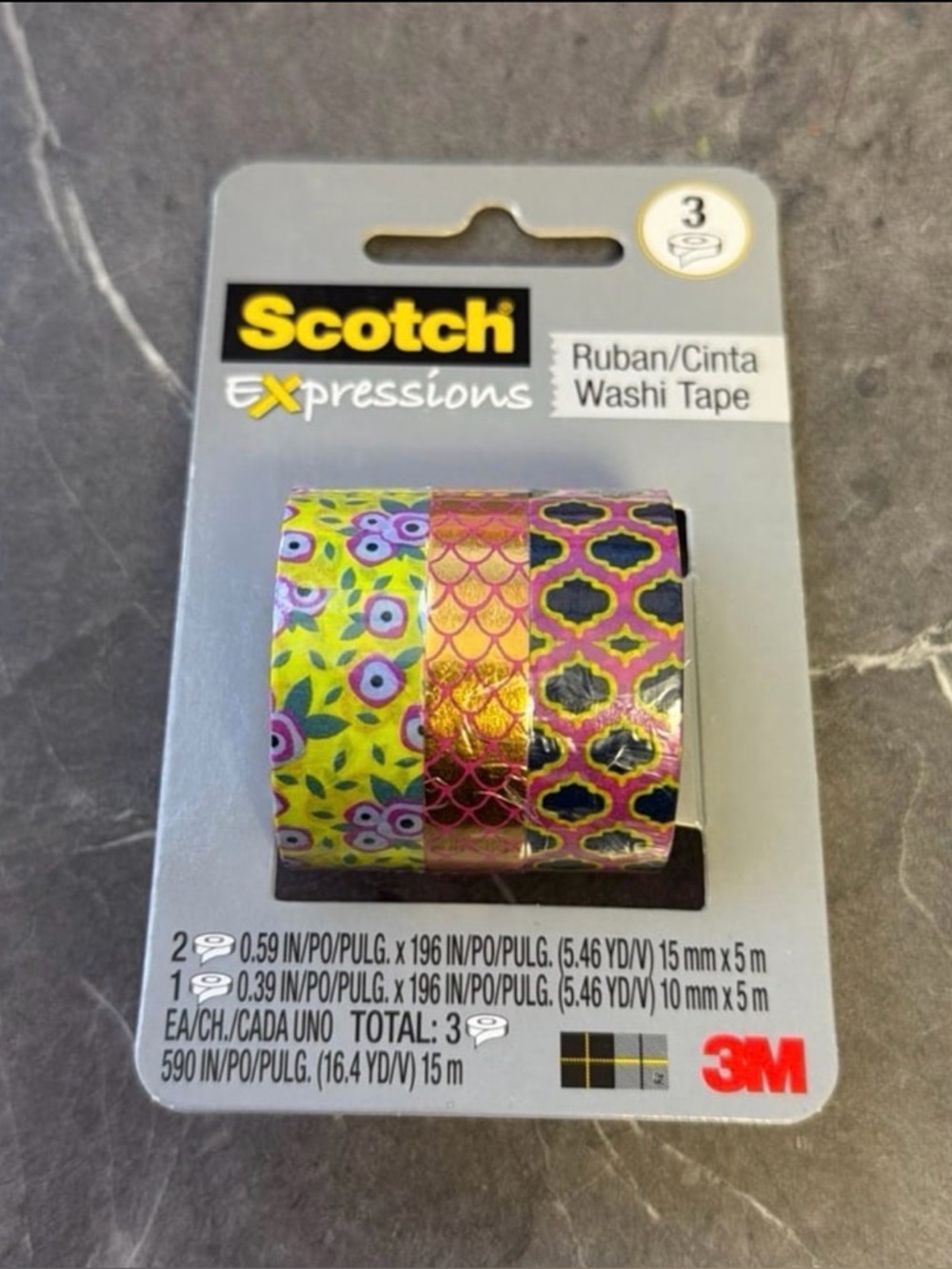 New Scotch Expressions Washi Tape Berri Pink Gold Paper Crafts Card Making